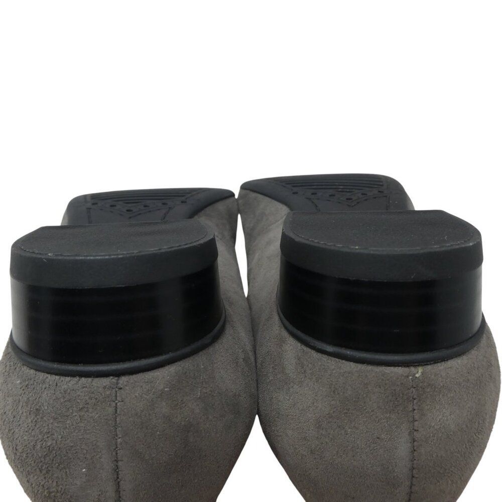 Ara Belinda Gray Black Leather Cap Toe Bow Ballet Flats Womens 7 - Picture 11 of 14